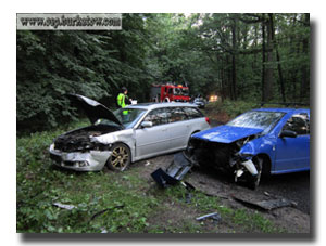 Wypadek samochodowy koło Modliszowa